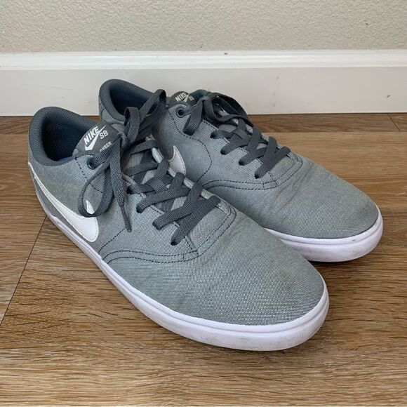 Nike SB Solar Fit Men’s Gray Canvas Lace Up Sneakers - Picture 3 of 11